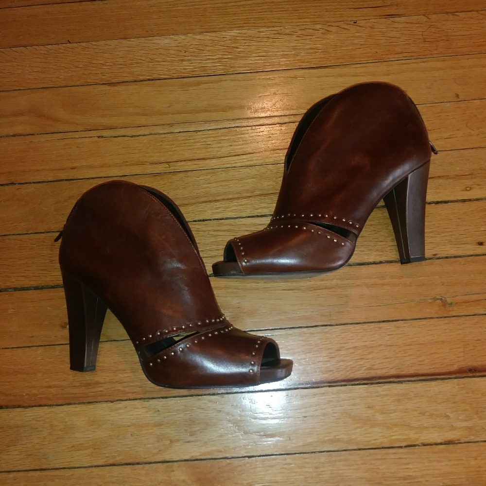 Franco Sarto studded open toe booties
